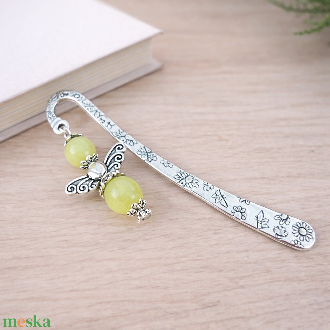 Anyák napi ásvány angyal könyvjelző cirtomjade-val - szeretettel készült ajándék édesanyáknak - könyv & zene - könyvjelző - Meska.hu