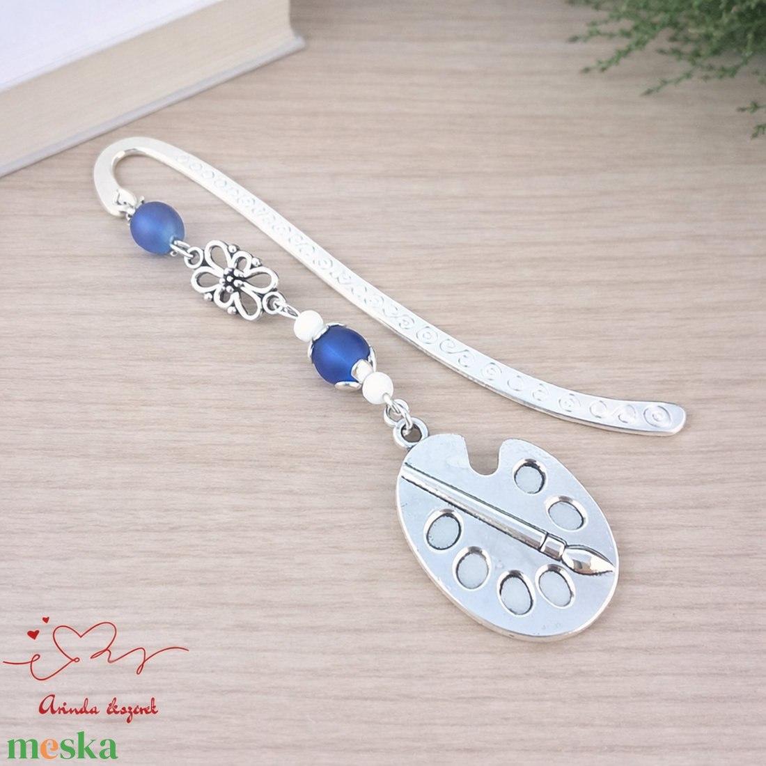 Sötétkék festőpalettás könyvjelző � pedagógusnapi és évzáró ajándék tanároknak - könyv & zene - könyvjelző - Meska.hu