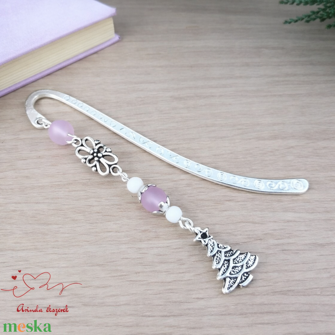 Lila karácsonyfa könyvjelző � ünnepi, kézműves ajándék olvasóknak - könyv & zene - könyvjelző - Meska.hu