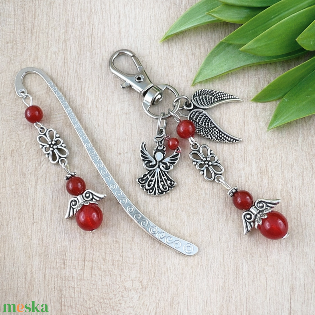 Karneol angyal könyvjelző és kulcstartó szett � ásvány ajándék - könyv & zene - könyvjelző - Meska.hu