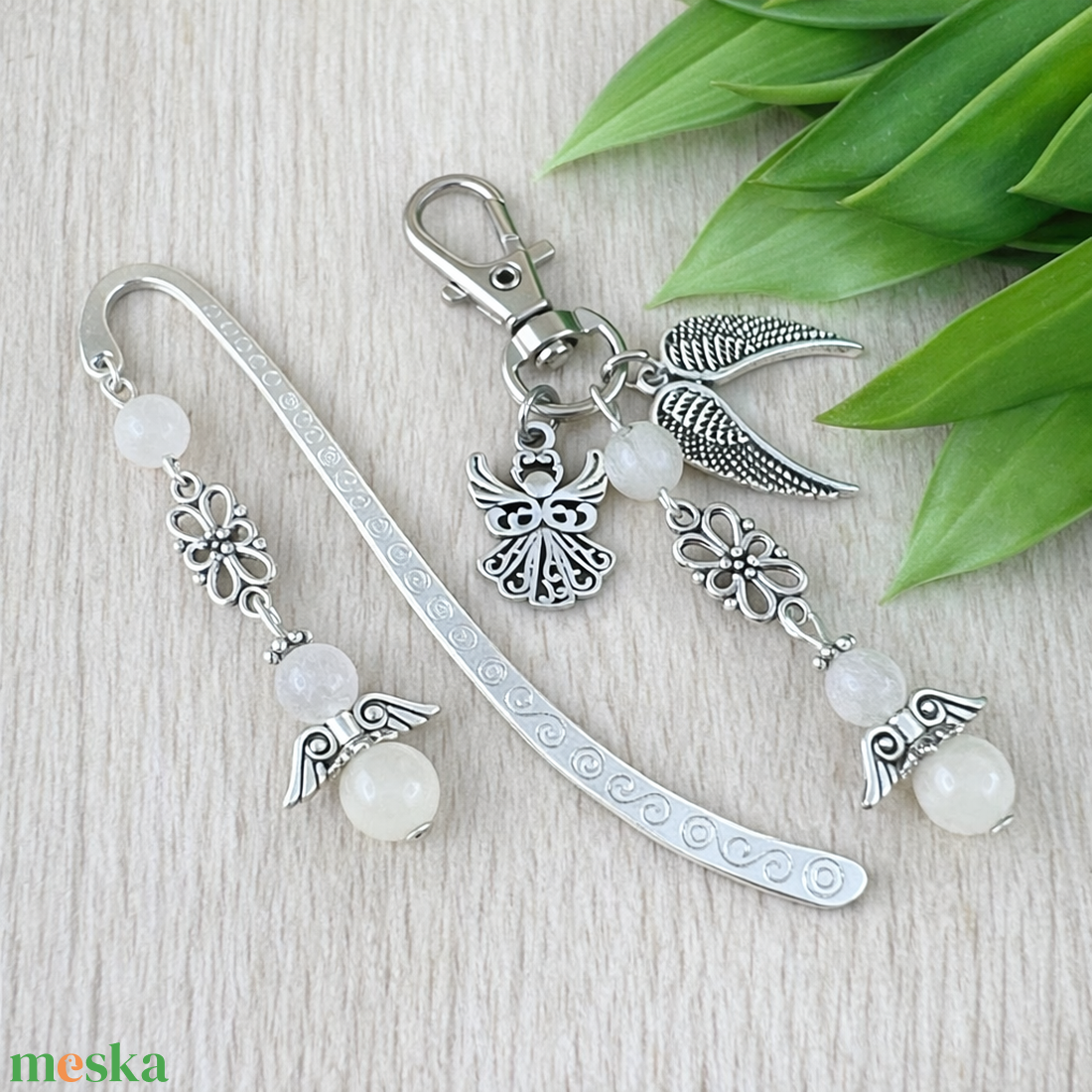 Holdkő angyal könyvjelző és kulcstartó szett � ásvány ajándék - könyv & zene - könyvjelző - Meska.hu