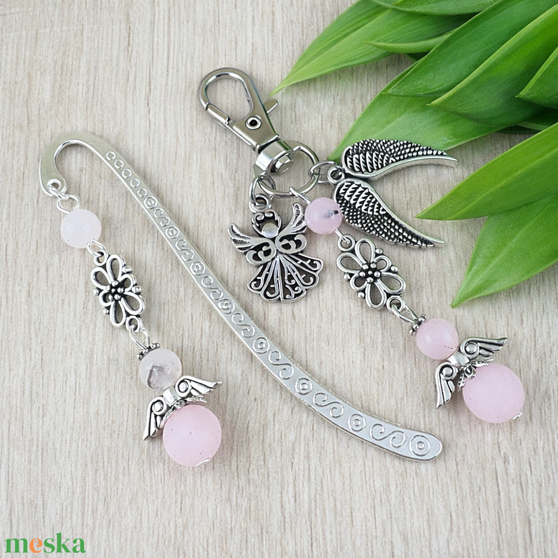 Cseresznye jáspis angyal könyvjelző és kulcstartó szett � ásvány ajándék - könyv & zene - könyvjelző - Meska.hu