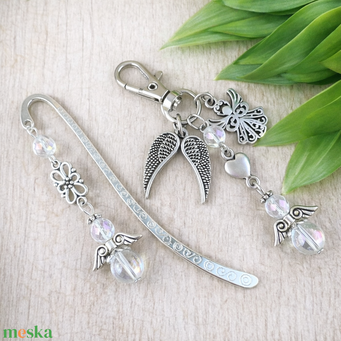 Aurakvarc angyal könyvjelző és kulcstartó szett � ásvány ajándék - könyv & zene - könyvjelző - Meska.hu