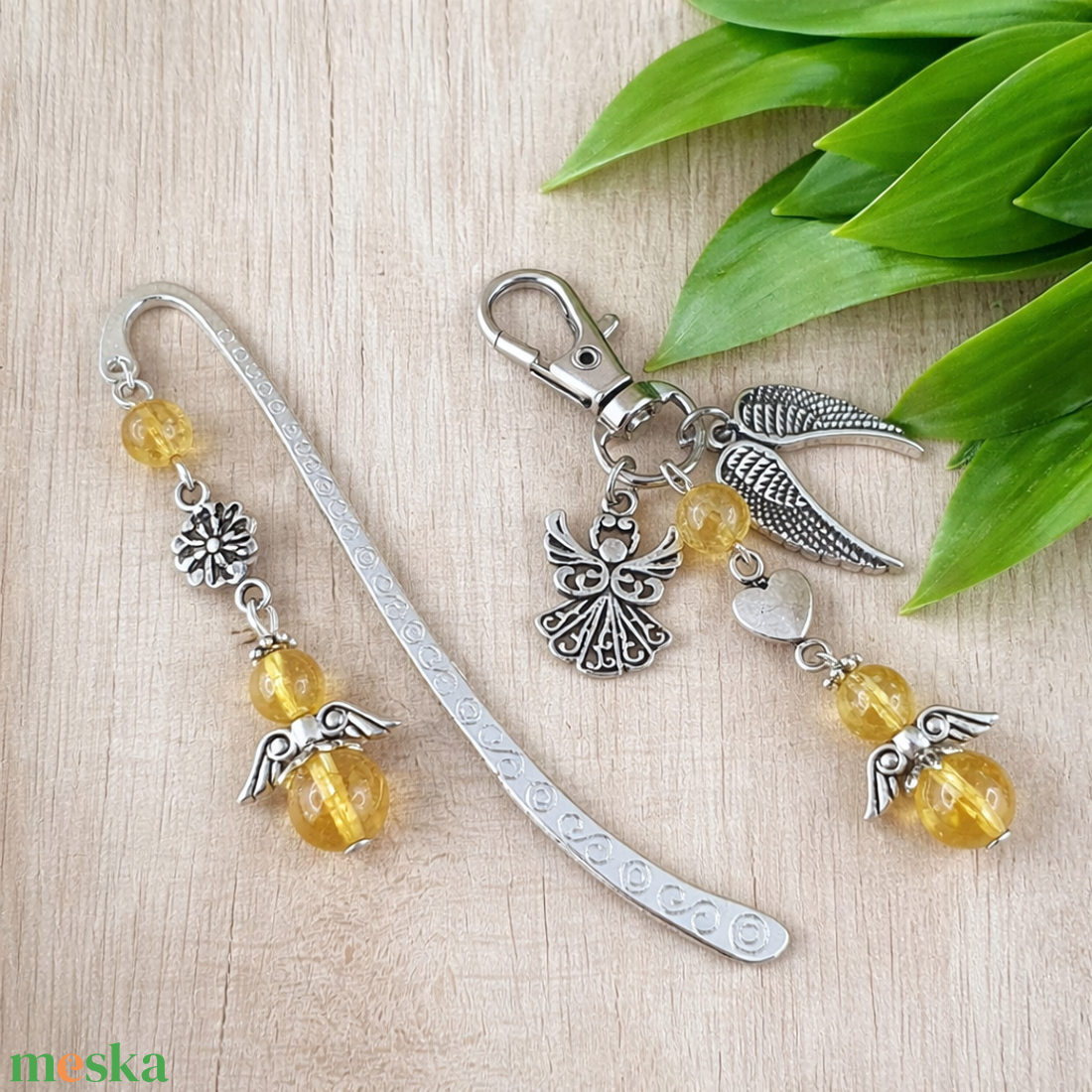 Citrin angyal könyvjelző és kulcstartó szett � ásvány ajándék - könyv & zene - könyvjelző - Meska.hu