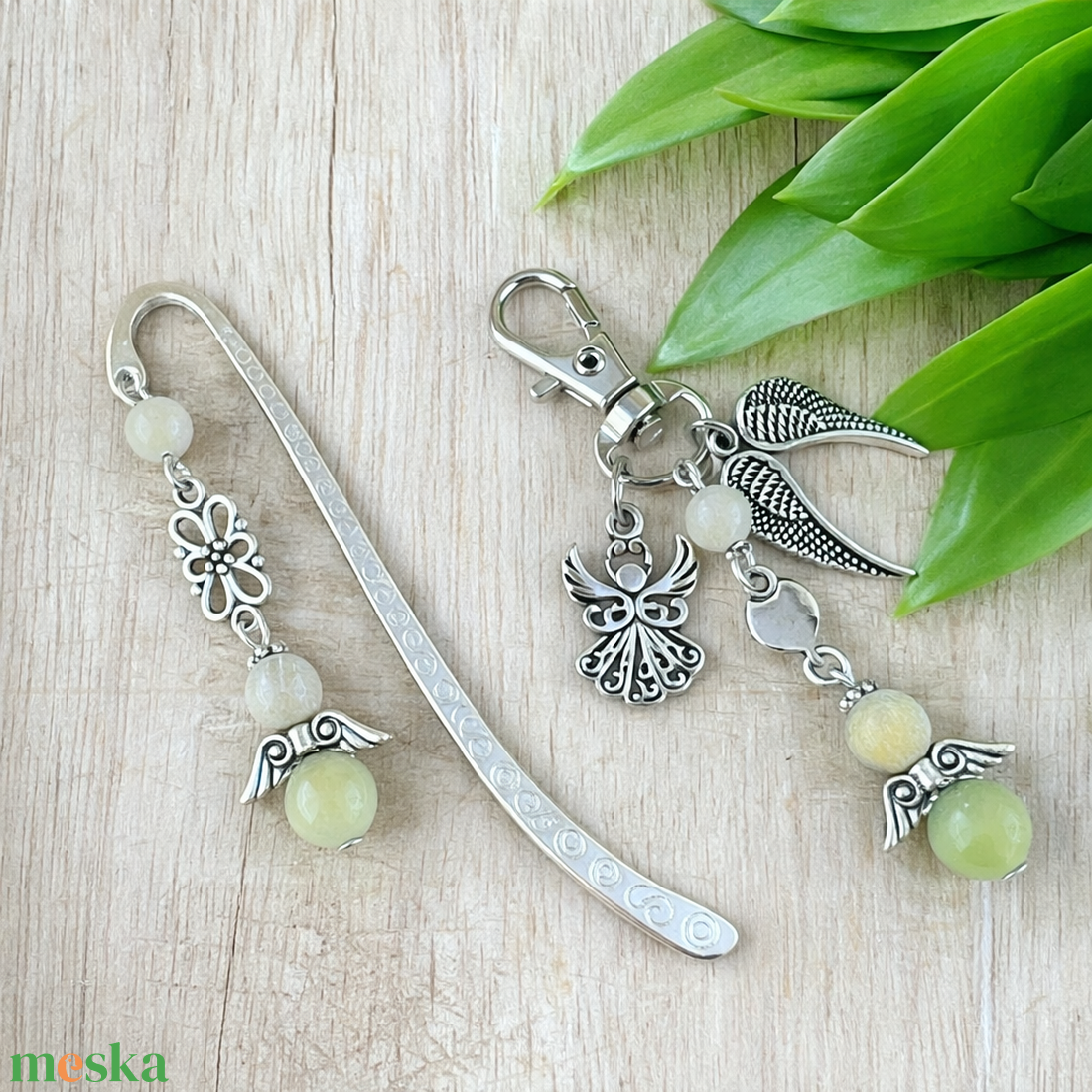 Amazonit angyal könyvjelző és kulcstartó szett � ásvány ajándék - könyv & zene - könyvjelző - Meska.hu