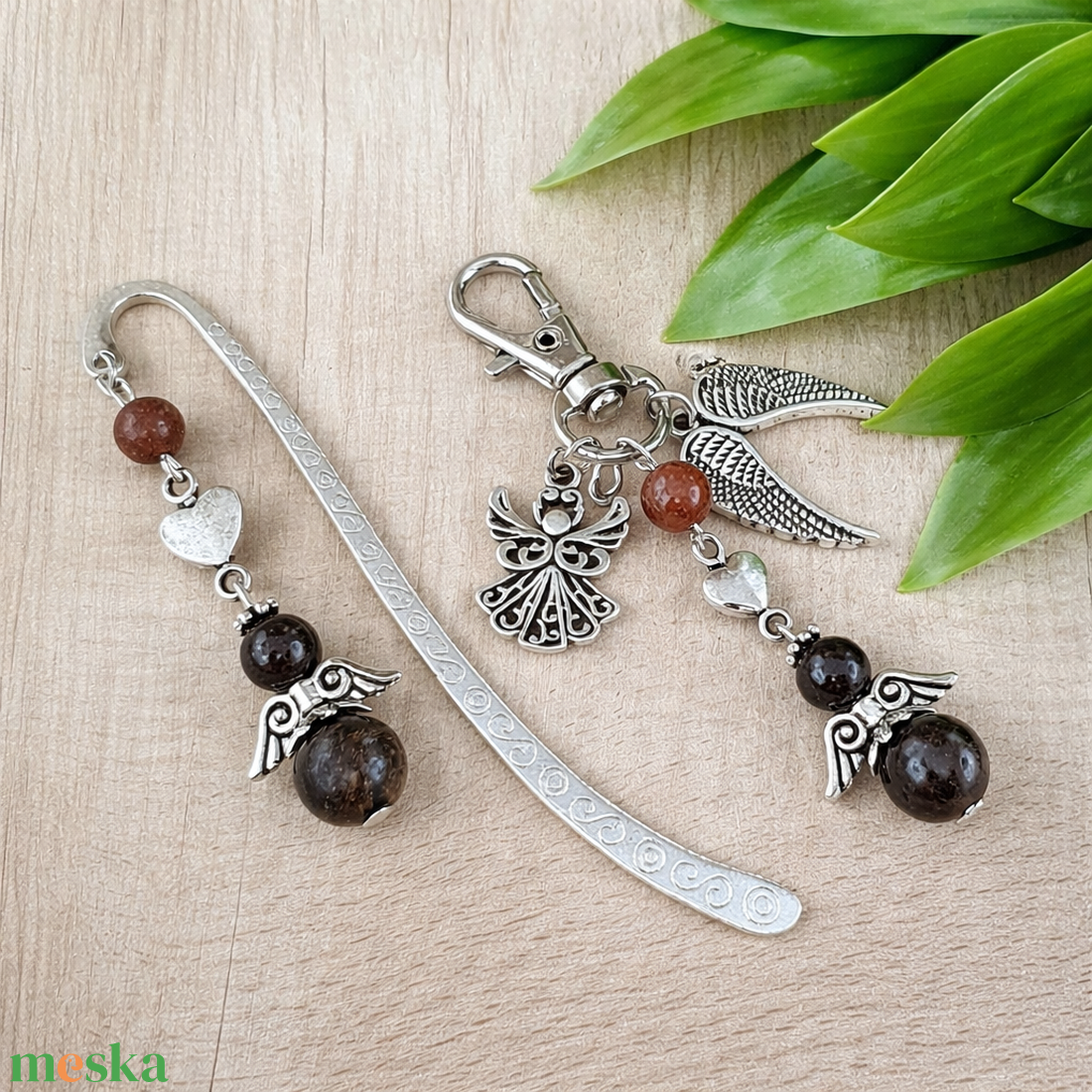 Bronzit angyal könyvjelző és kulcstartó szett � ásvány ajándék - könyv & zene - könyvjelző - Meska.hu