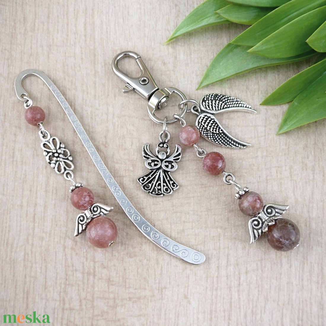 Lepidolit angyal könyvjelző és kulcstartó szett � ásvány ajándék - könyv & zene - könyvjelző - Meska.hu