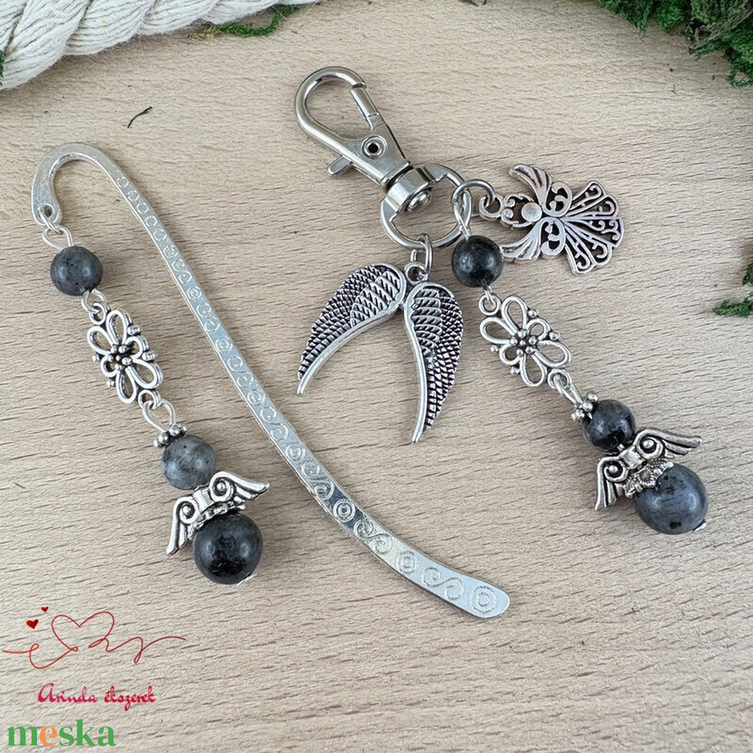 Labradorit angyal könyvjelző és kulcstartó szett � ásvány ajándék - könyv & zene - könyvjelző - Meska.hu