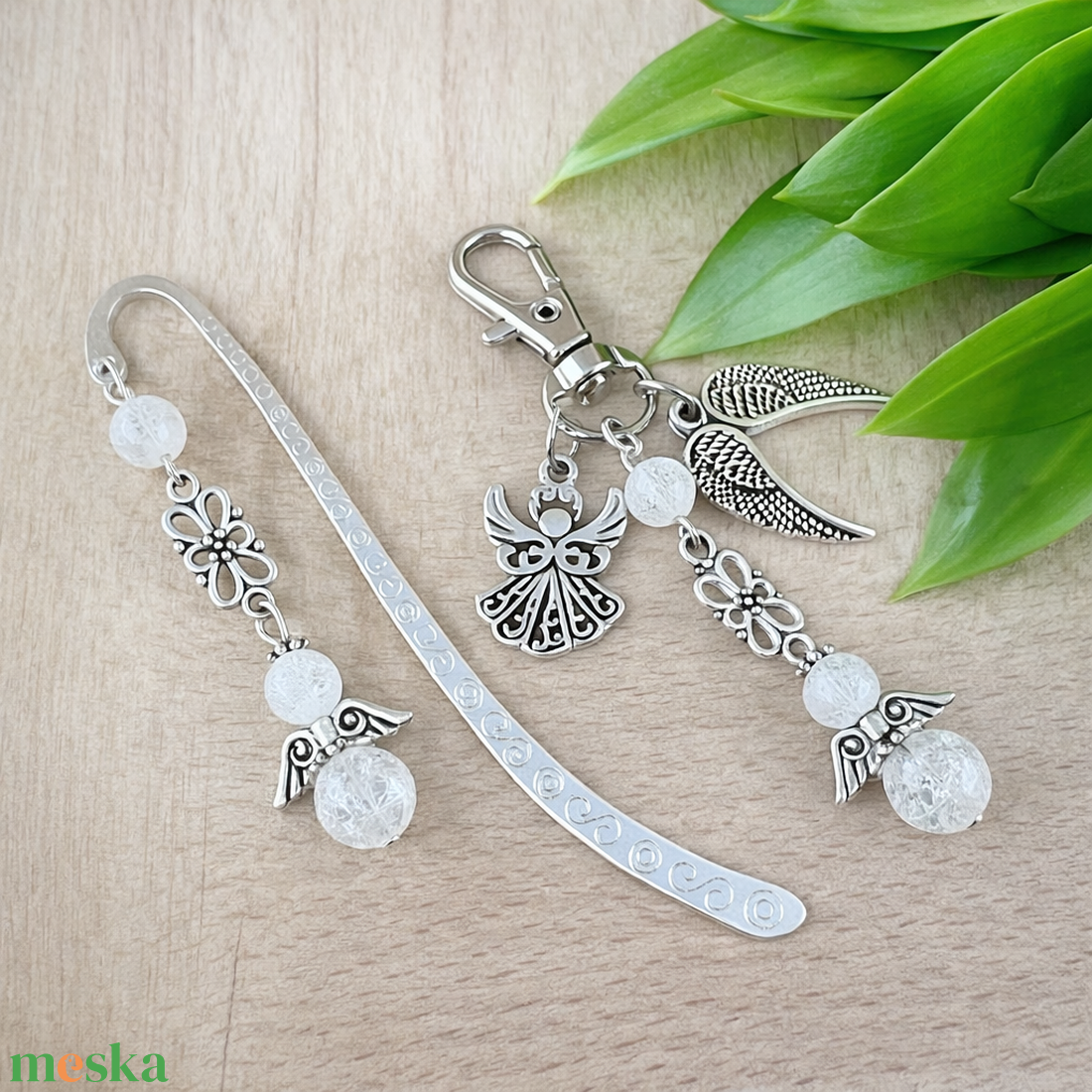 Roppantott hegyikristály angyal könyvjelző és kulcstartó szett � ásvány ajándék - könyv & zene - könyvjelző - Meska.hu