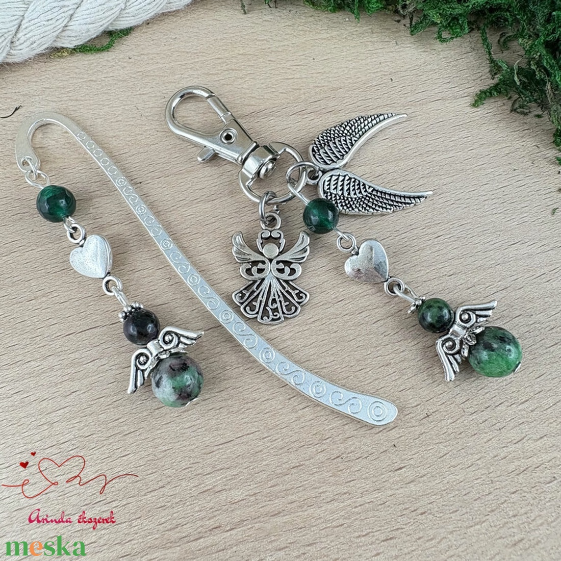 Ruby zoisit angyal könyvjelző és kulcstartó szett � ásvány ajándék - könyv & zene - könyvjelző - Meska.hu