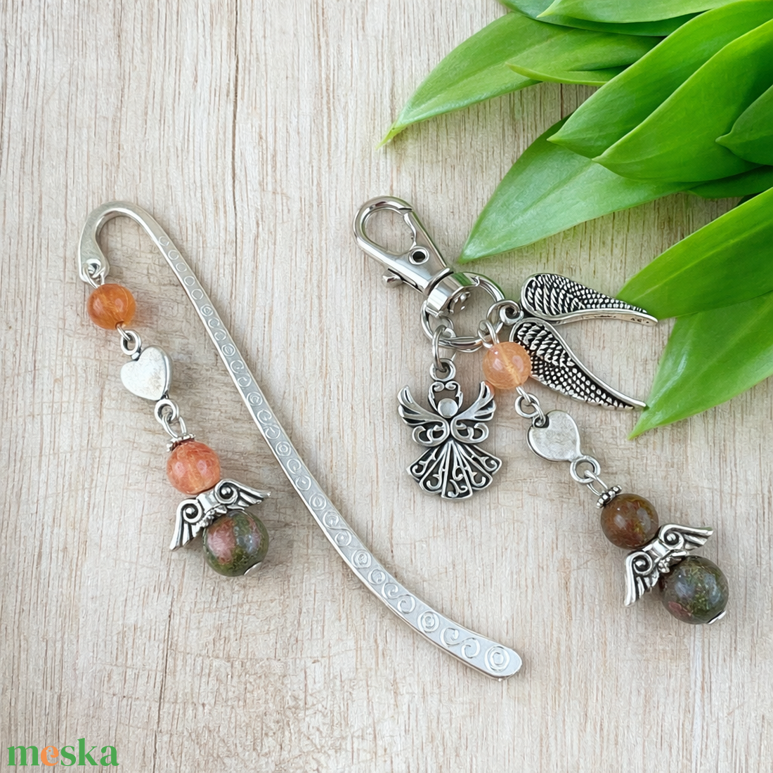 Unakit angyal könyvjelző és kulcstartó szett � ásvány ajándék - könyv & zene - könyvjelző - Meska.hu