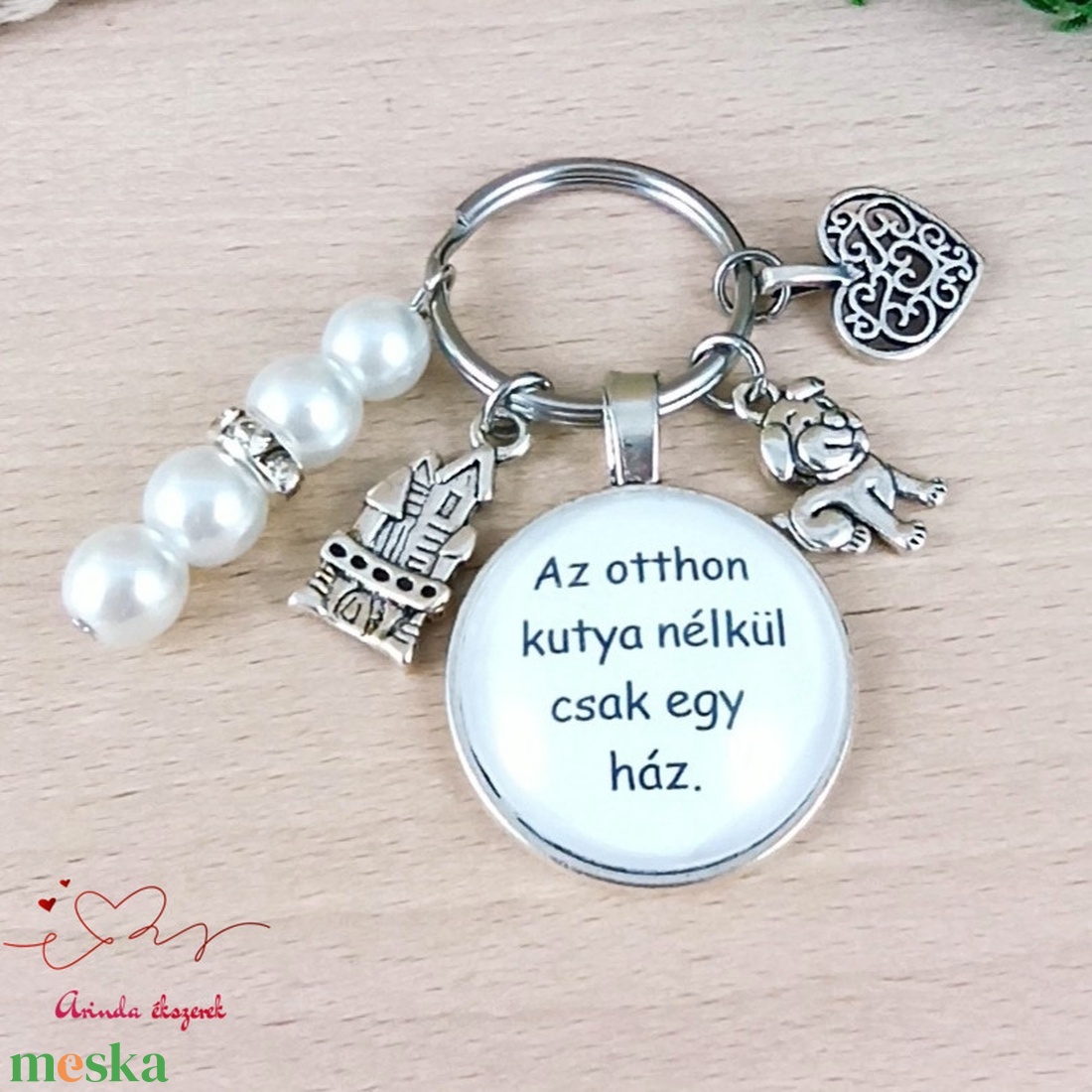 Az otthon kutya nélkül csak egy ház idézetes kulcstartó � ajándék kutyabarátoknak - táska & tok - kulcstartó & táskadísz - kulcstartó - Meska.hu
