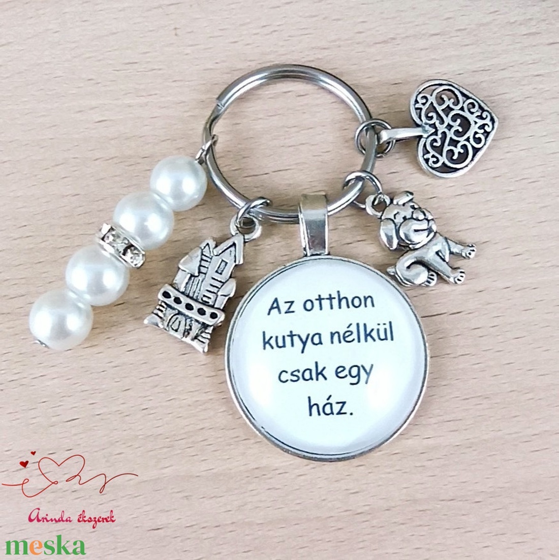 Az otthon kutya nélkül csak egy ház idézetes kulcstartó � ajándék kutyabarátoknak - táska & tok - kulcstartó & táskadísz - kulcstartó - Meska.hu