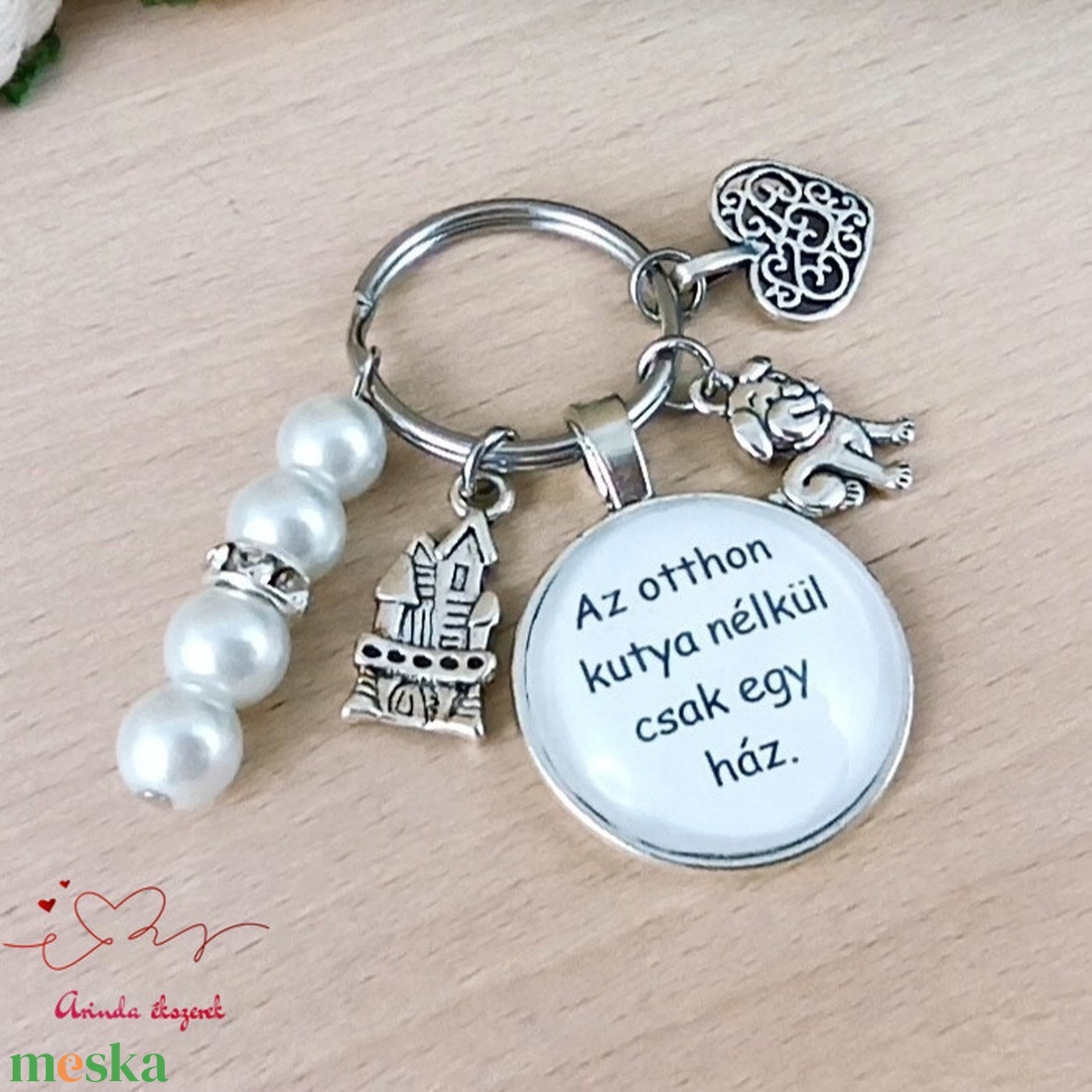 Az otthon kutya nélkül csak egy ház idézetes kulcstartó � ajándék kutyabarátoknak - táska & tok - kulcstartó & táskadísz - kulcstartó - Meska.hu