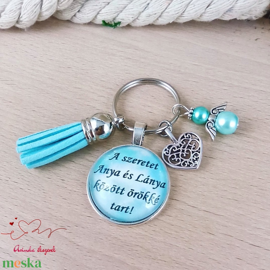A szeretet Anya és Lánya között örökké tart idézetes kulcstartó � ajándék anyának és lánynak - táska & tok - kulcstartó & táskadísz - kulcstartó - Meska.hu