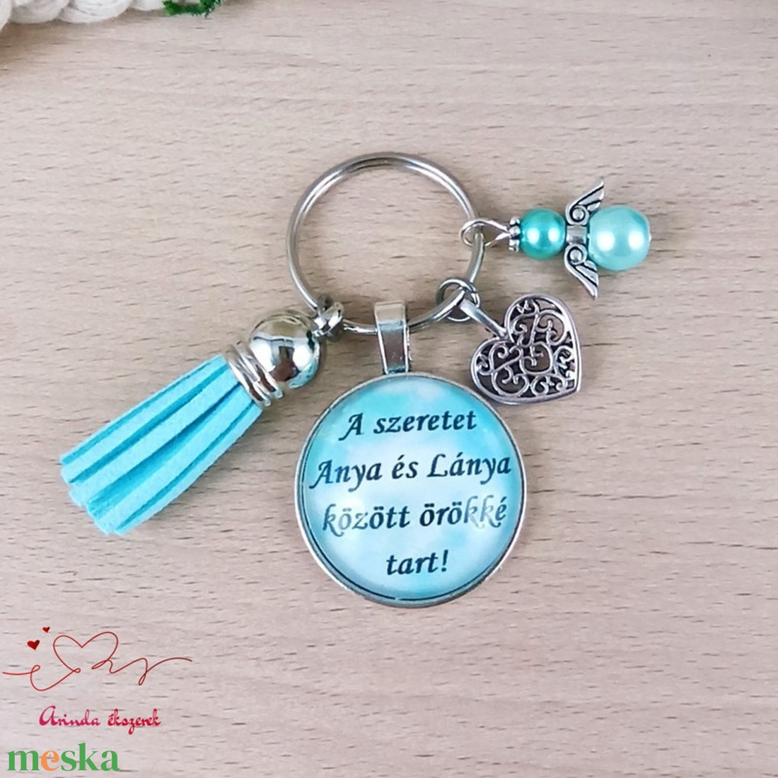 A szeretet Anya és Lánya között örökké tart idézetes kulcstartó � ajándék anyának és lánynak - táska & tok - kulcstartó & táskadísz - kulcstartó - Meska.hu