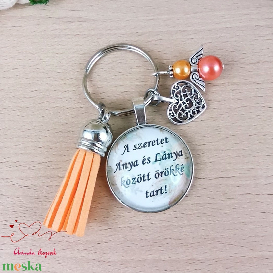 A szeretet Anya és Lánya között örökké tart idézetes kulcstartó � ajándék anyának és lánynak - táska & tok - kulcstartó & táskadísz - kulcstartó - Meska.hu