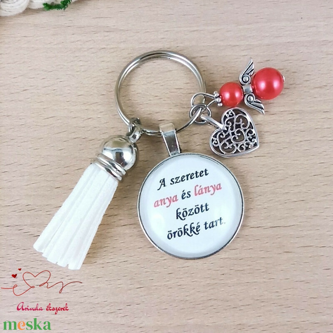 A szeretet Anya és Lánya között örökké tart idézetes kulcstartó � ajándék anyának és lánynak - táska & tok - kulcstartó & táskadísz - kulcstartó - Meska.hu
