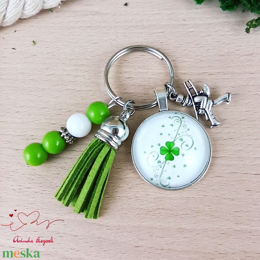 Szerencsehozó lóherés kulcstartó � ajándék utazáshoz, vizsgára, ballagásra - táska & tok - kulcstartó & táskadísz - kulcstartó - Meska.hu