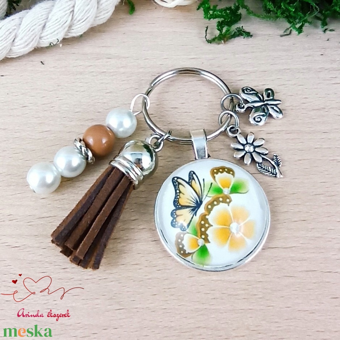 Pillangós kulcstartó � ajándék óvónéninek tanévzáróra - táska & tok - kulcstartó & táskadísz - kulcstartó - Meska.hu