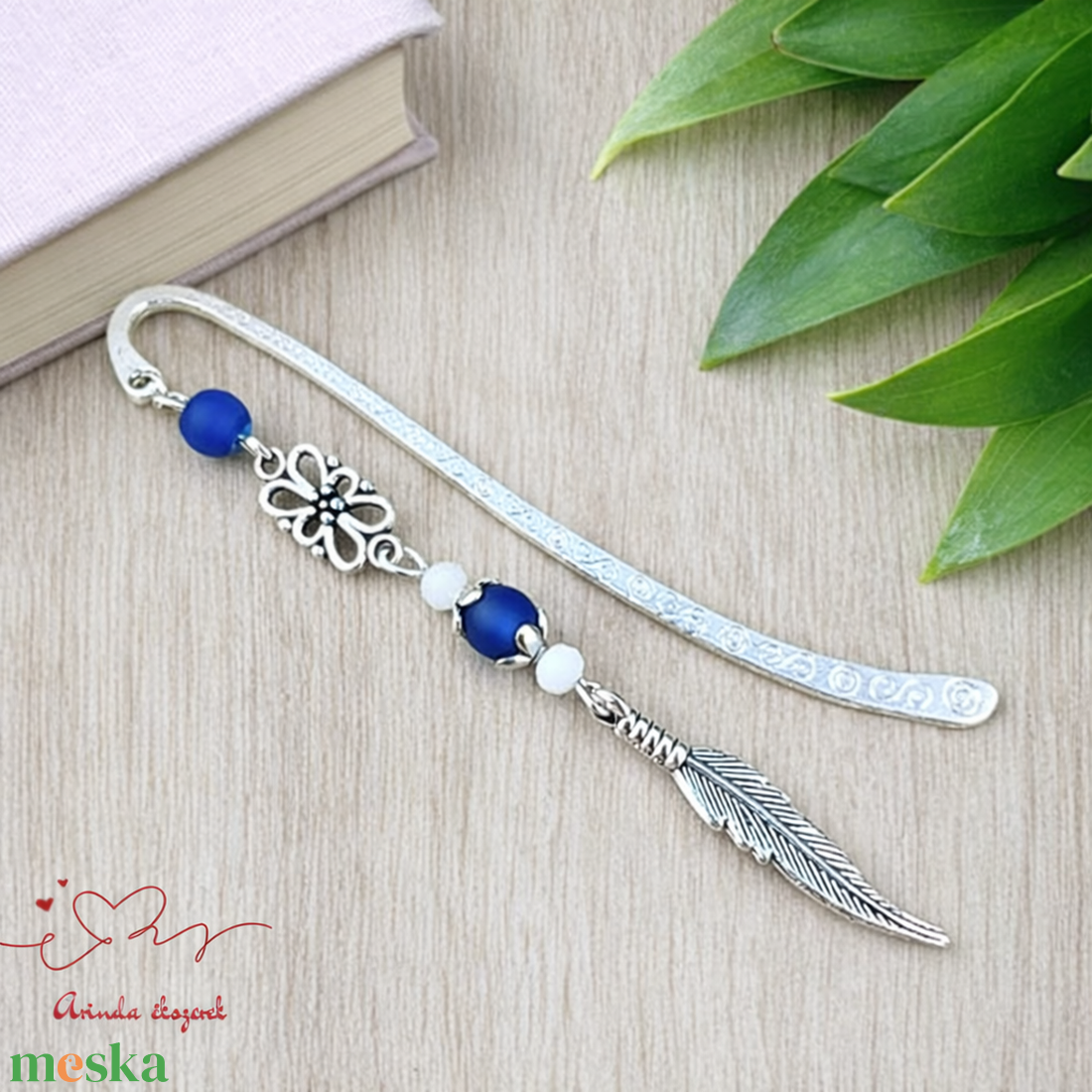 Toll charm könyvjelző � sötétkék gyöngyökkel, pedagógusnapi ajándék - könyv & zene - könyvjelző - Meska.hu