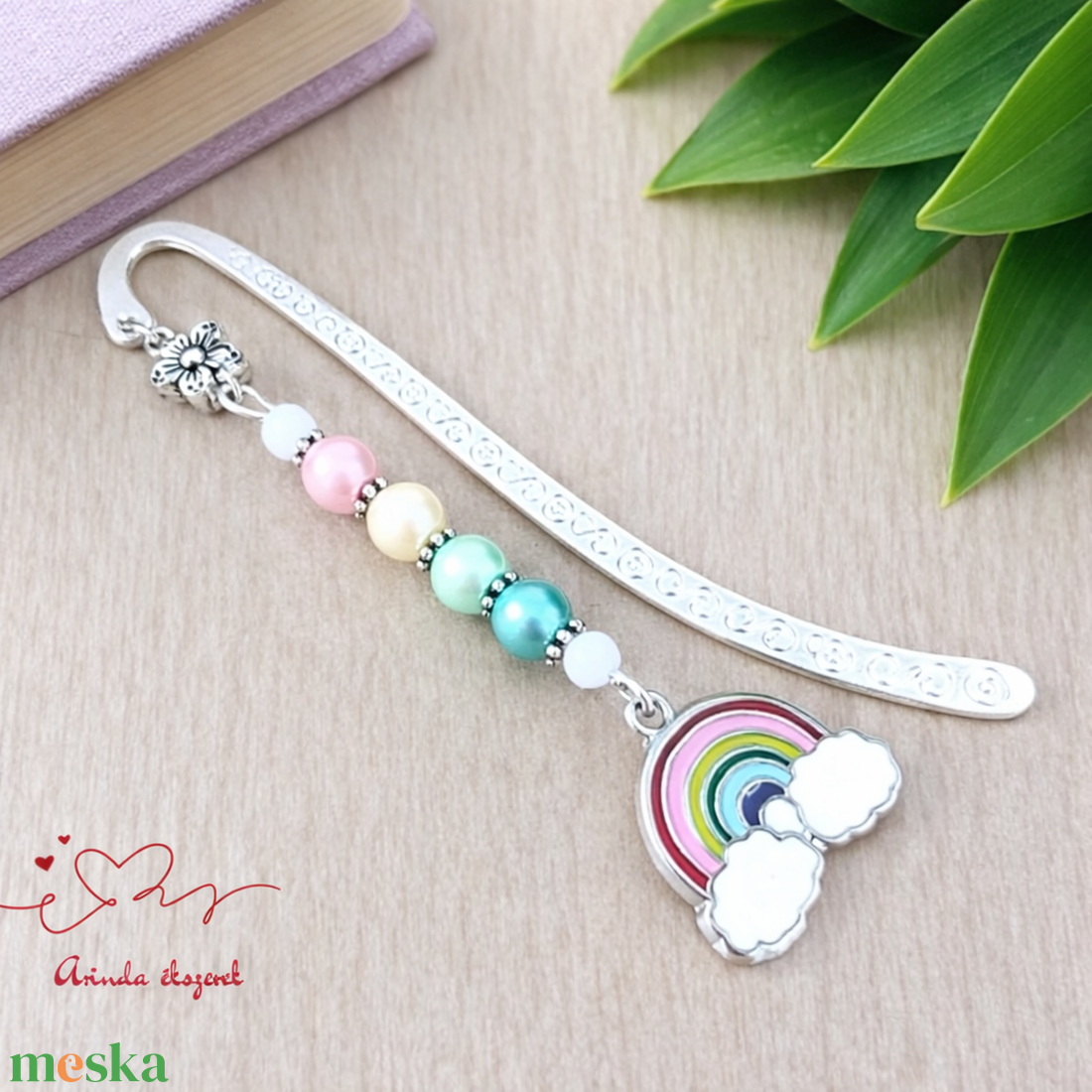 Szivárványos könyvjelző felhőkkel � vidám, színes ajándék - könyv & zene - könyvjelző - Meska.hu