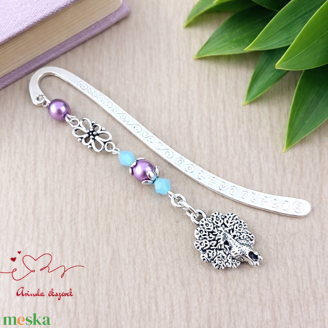 Pávás könyvjelző � elegáns, különleges díszítéssel - könyv & zene - könyvjelző - Meska.hu