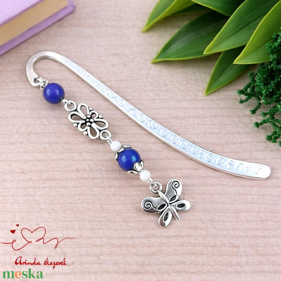 Sötétkék pillangós könyvjelző pedagógusnak � évzáró ajándék - könyv & zene - könyvjelző - Meska.hu