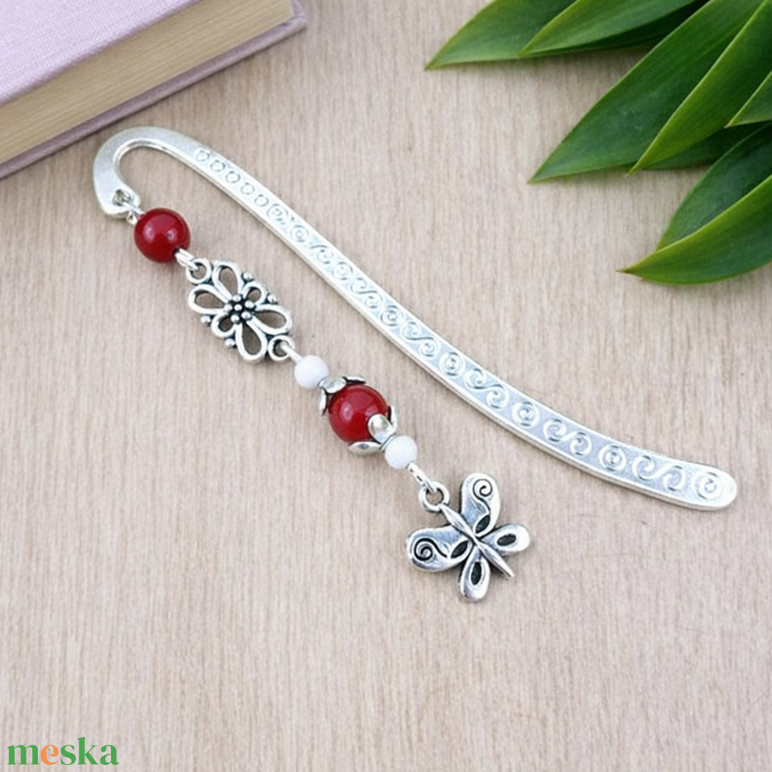 Piros pillangós könyvjelző pedagógusnak � évzáró ajándék - könyv & zene - könyvjelző - Meska.hu