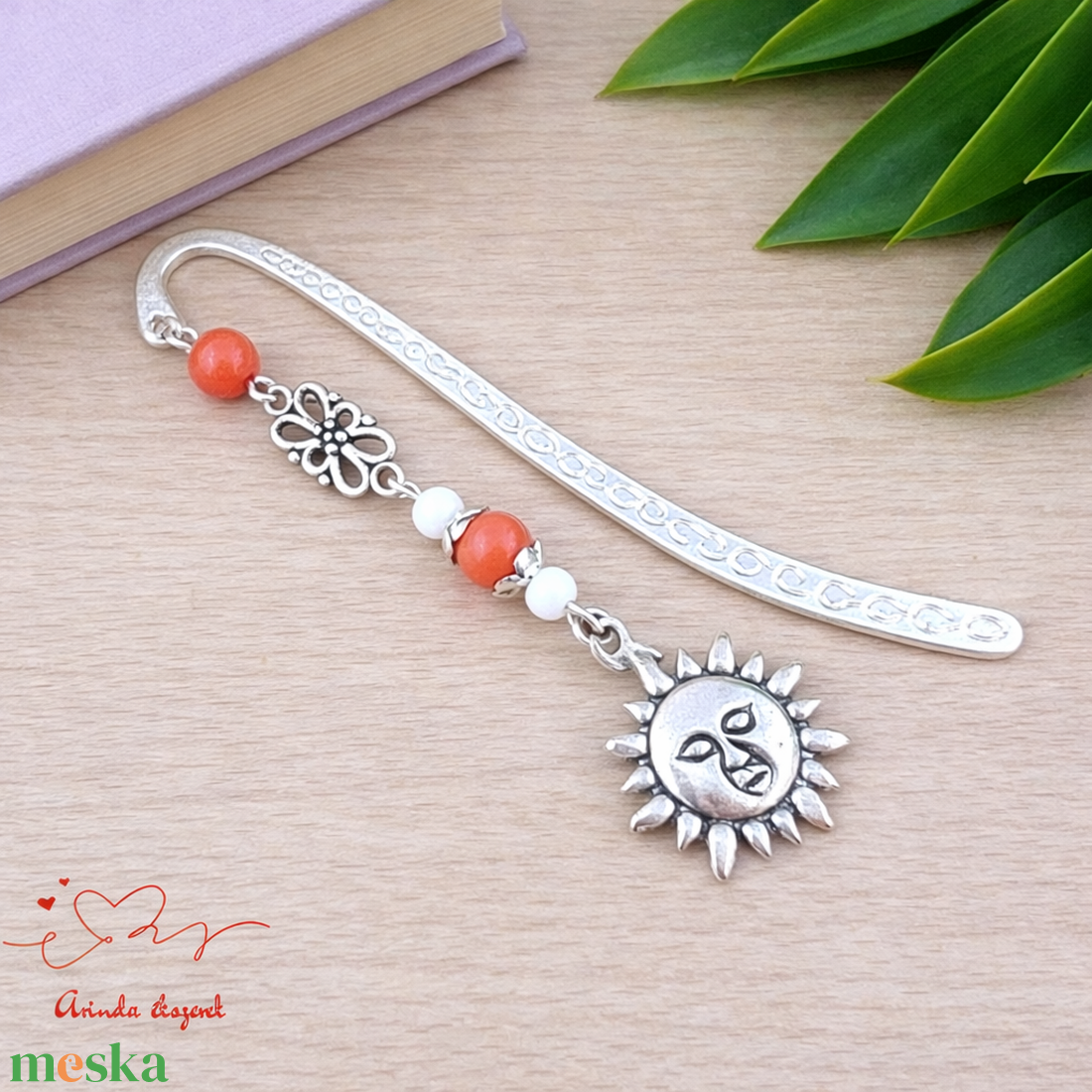 Napos könyvjelző � vidám, kézzel készült ajándék minden alkalomra sárga gyöngyökkel - könyv & zene - könyvjelző - Meska.hu