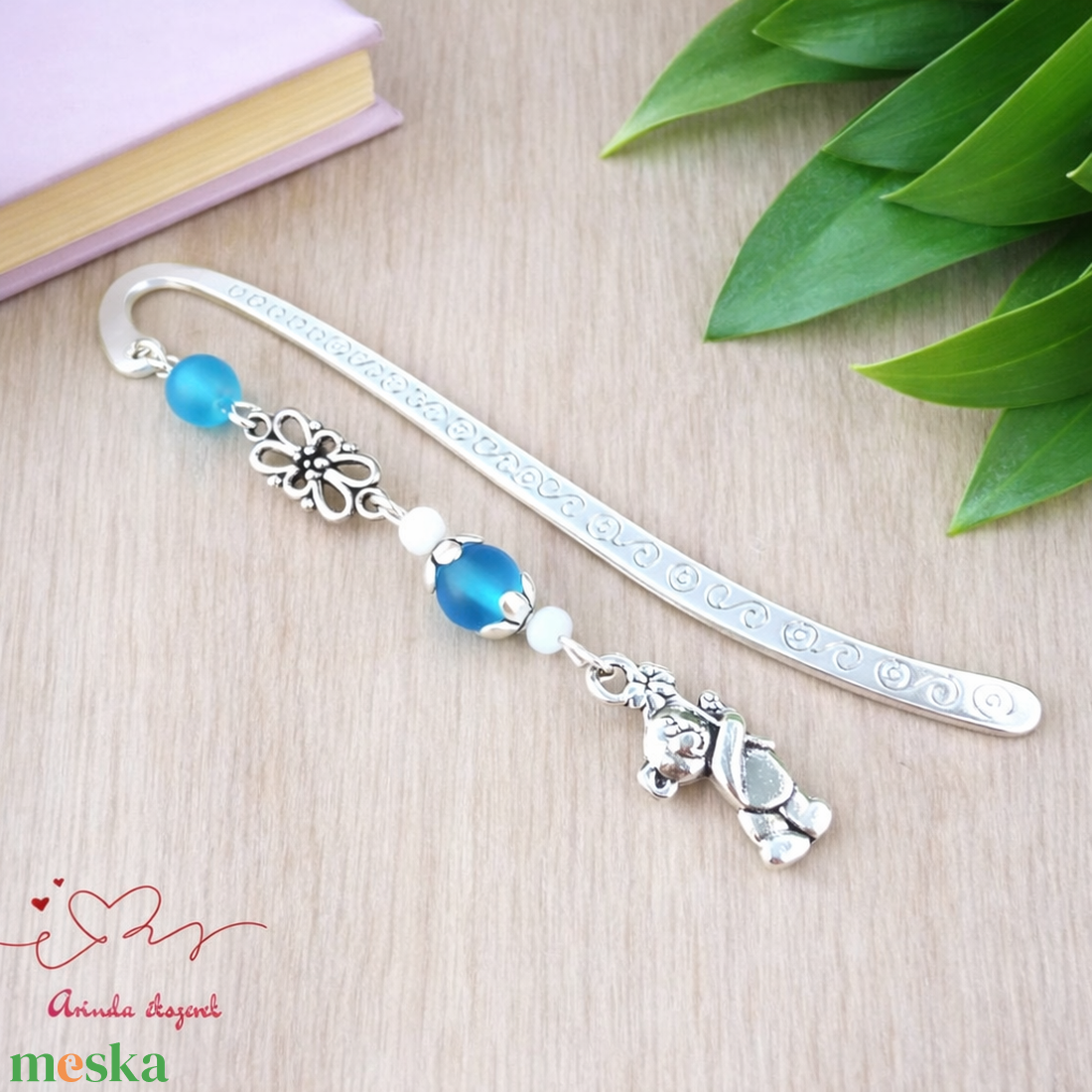 Világoskék maci könyvjelző � óvónőnek és dadusnak pedagógusnapra - könyv & zene - könyvjelző - Meska.hu