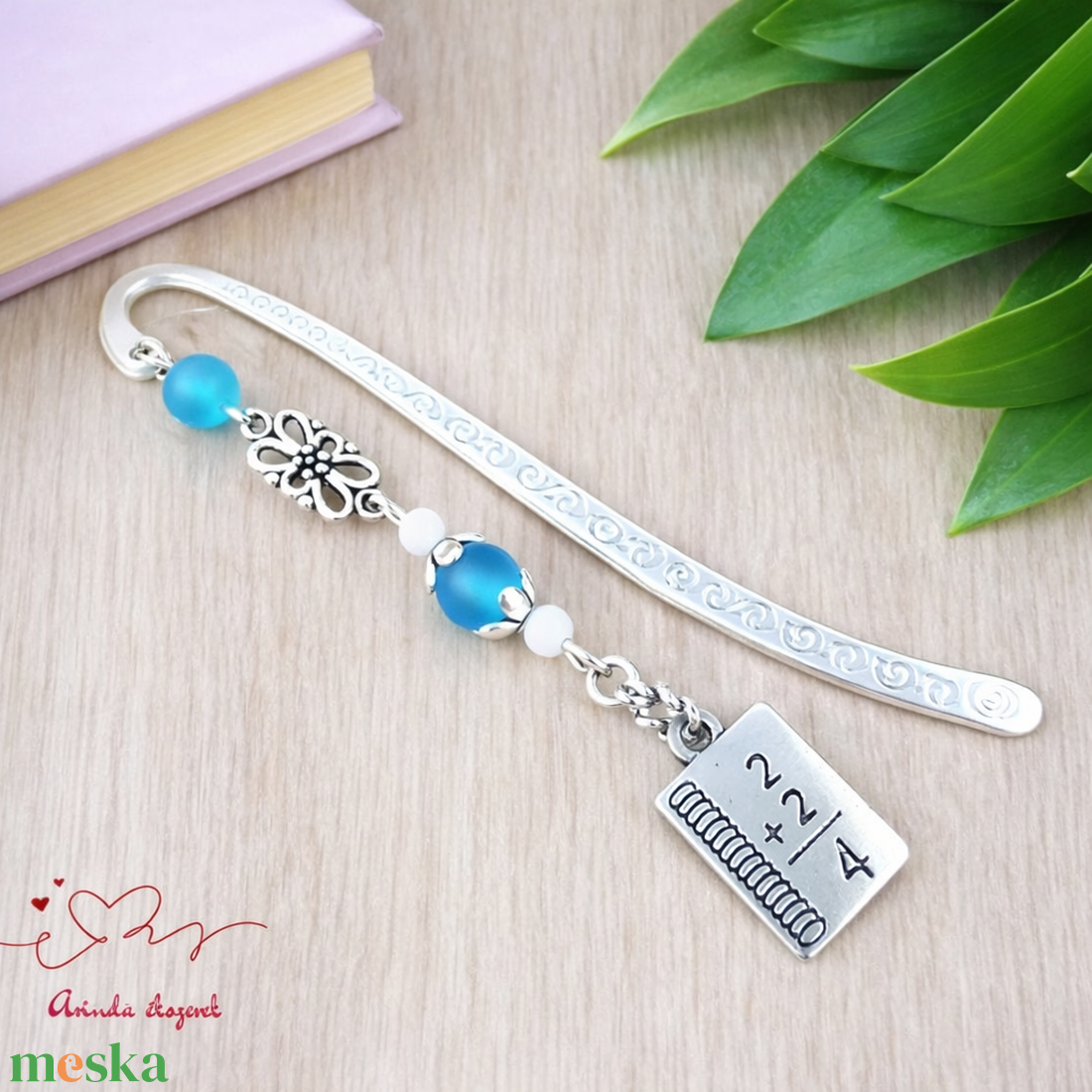 Világoskék matekképletes könyvjelző � matematika tanárnak pedagógusnapra - könyv & zene - könyvjelző - Meska.hu