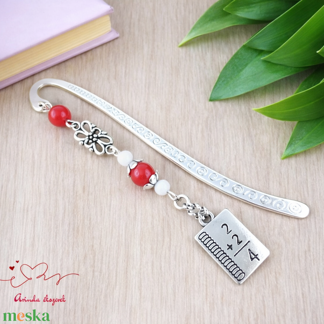 Piros matekképletes könyvjelző � matematika tanárnak pedagógusnapra - könyv & zene - könyvjelző - Meska.hu