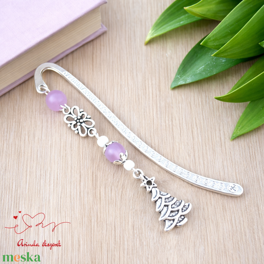 Lila karácsonyfa könyvjelző � ünnepi, kézműves ajándék olvasóknak - könyv & zene - könyvjelző - Meska.hu