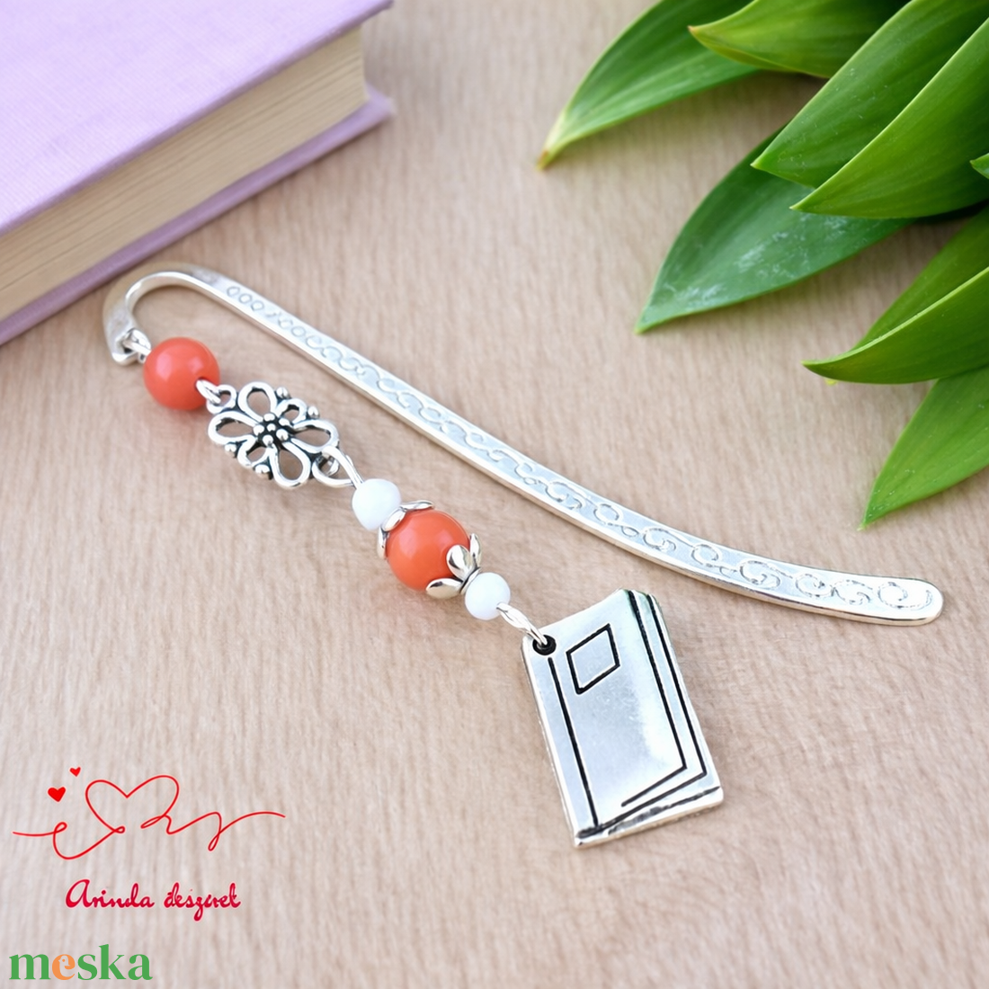 Narancssárga könyv charmos könyvjelző � pedagógusnapi és évzáró ajándék - könyv & zene - könyvjelző - Meska.hu