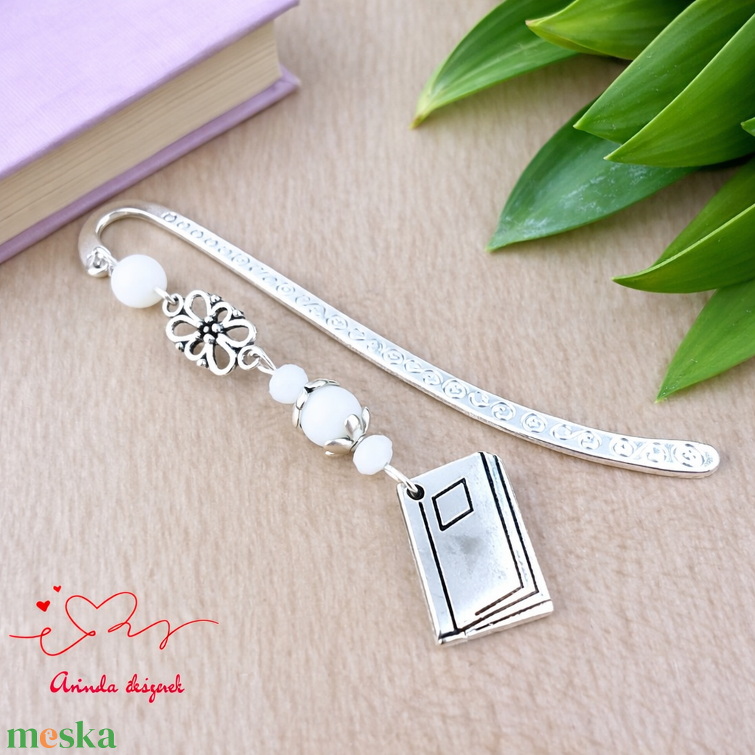 Fehér könyv charmos könyvjelző � pedagógusnapi és évzáró ajándék - könyv & zene - könyvjelző - Meska.hu