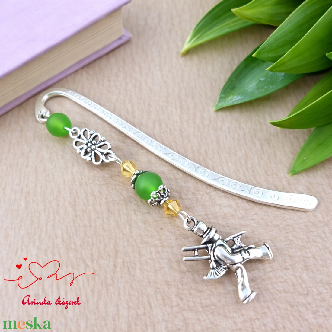 Zöld kéményseprős könyvjelző � szerencsehozó ajándék újévre - könyv & zene - könyvjelző - Meska.hu