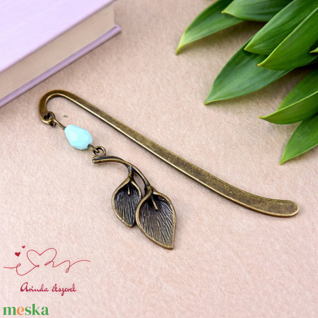 Kála virágos könyvjelző � egyedi, kézműves ajándék olvasóknak türkiz - könyv & zene - könyvjelző - Meska.hu