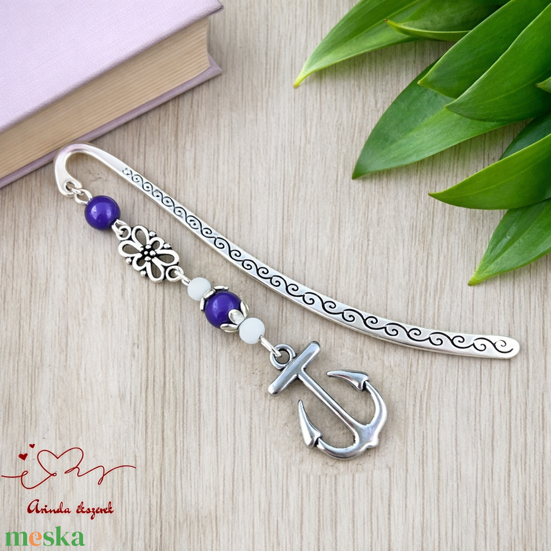 Kék horgonyos könyvjelző � egyedi, kézműves ajándék olvasóknak - könyv & zene - könyvjelző - Meska.hu