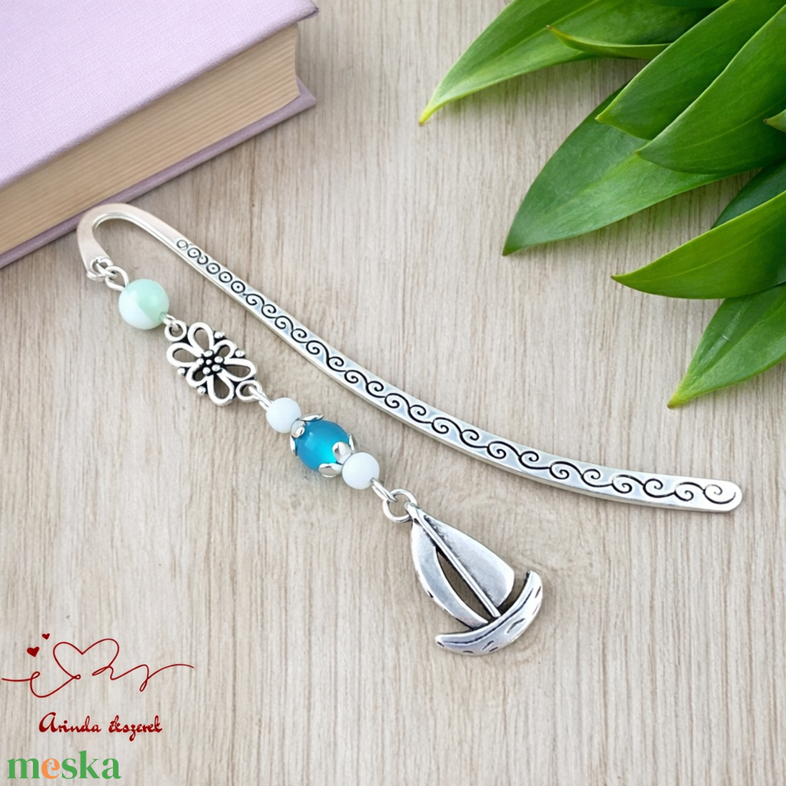 Türkiz vitorlás könyvjelző � egyedi, kézműves ajándék olvasóknak - könyv & zene - könyvjelző - Meska.hu