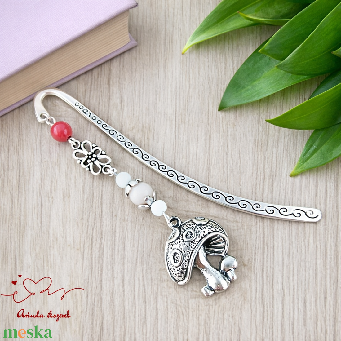 Piros gombás könyvjelző � mesés, egyedi ajándék olvasóknak - könyv & zene - könyvjelző - Meska.hu