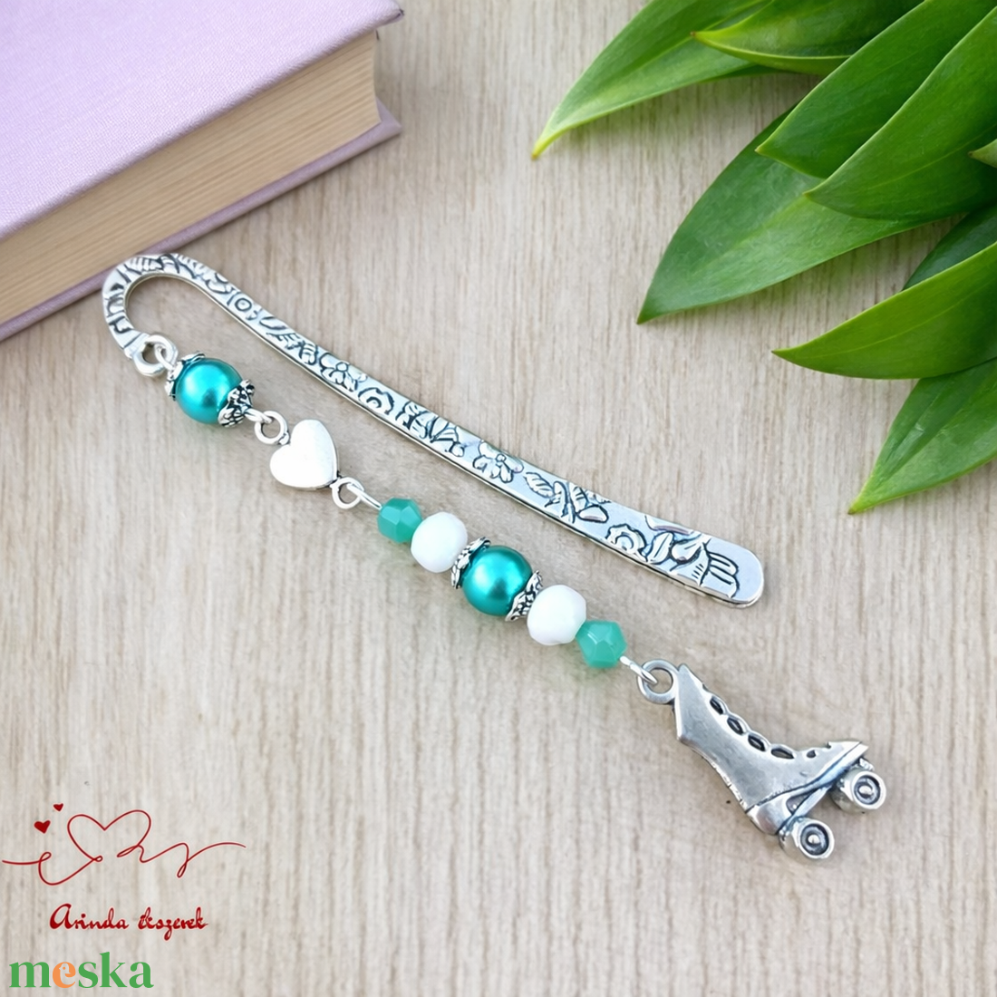 Zöld görkorcsolyás könyvjelző � sportos ajándék születésnapra és névnapra - könyv & zene - könyvjelző - Meska.hu