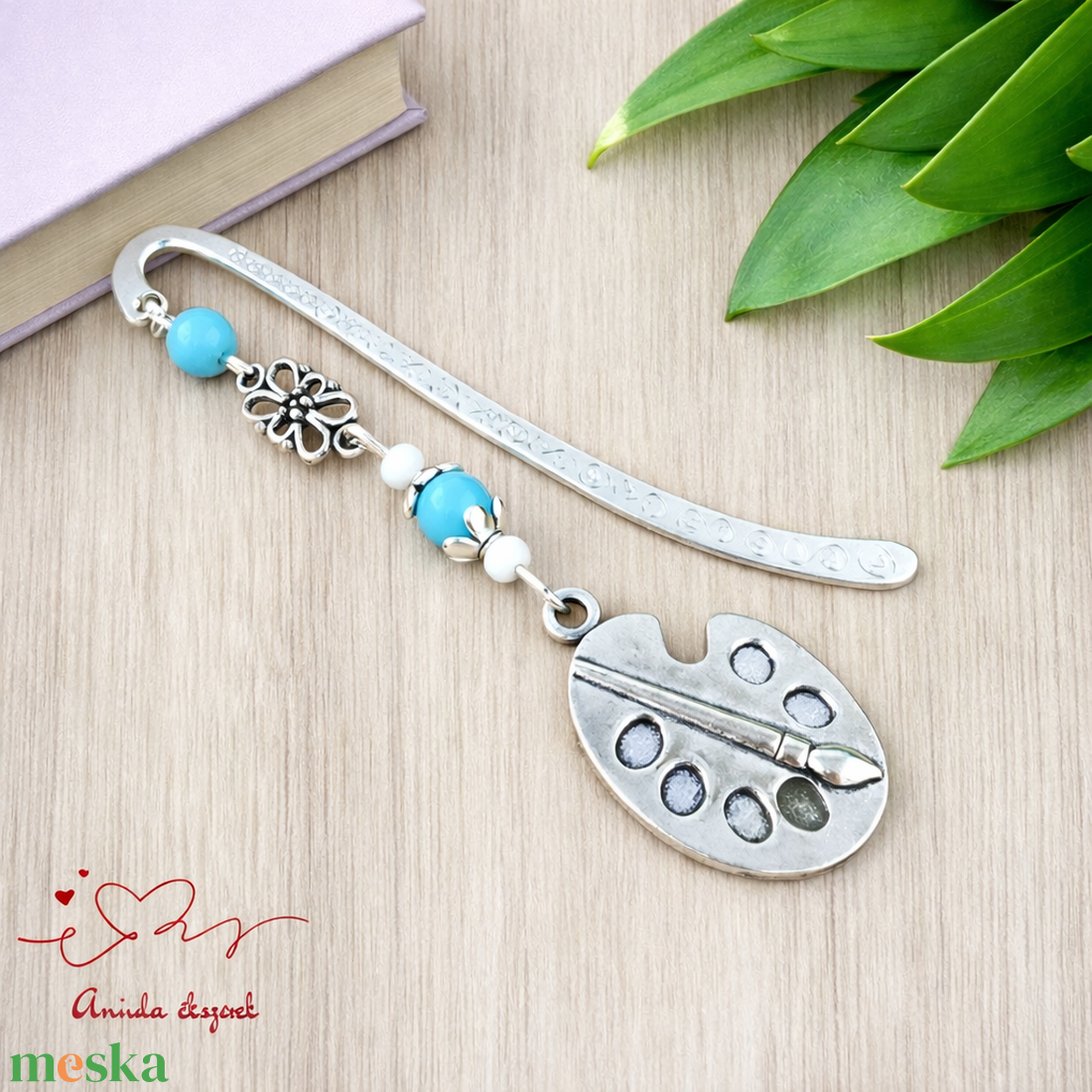 Világoskék festőpalettás könyvjelző � pedagógusnapi és évzáró ajándék tanároknak - könyv & zene - könyvjelző - Meska.hu