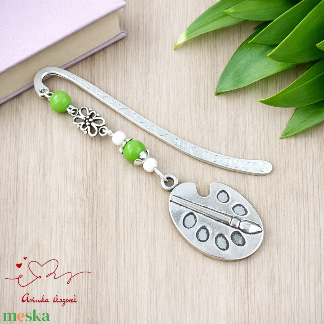 Zöld festőpalettás könyvjelző � pedagógusnapi és évzáró ajándék tanároknak - könyv & zene - könyvjelző - Meska.hu