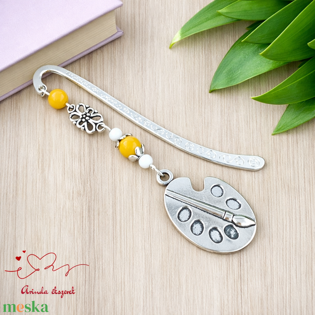 Sárga festőpalettás könyvjelző � pedagógusnapi és évzáró ajándék tanároknak - könyv & zene - könyvjelző - Meska.hu