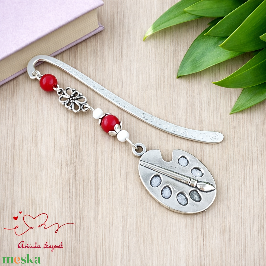 Piros festőpalettás könyvjelző � pedagógusnapi és évzáró ajándék tanároknak - könyv & zene - könyvjelző - Meska.hu