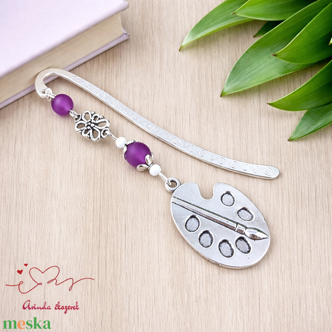 Lila festőpalettás könyvjelző � pedagógusnapi és évzáró ajándék tanároknak - könyv & zene - könyvjelző - Meska.hu