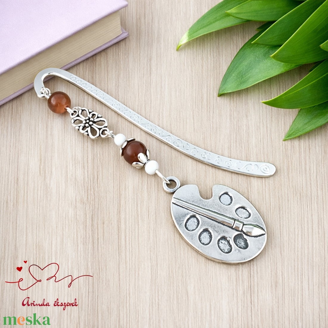 Barna festőpalettás könyvjelző � pedagógusnapi és évzáró ajándék tanároknak - könyv & zene - könyvjelző - Meska.hu