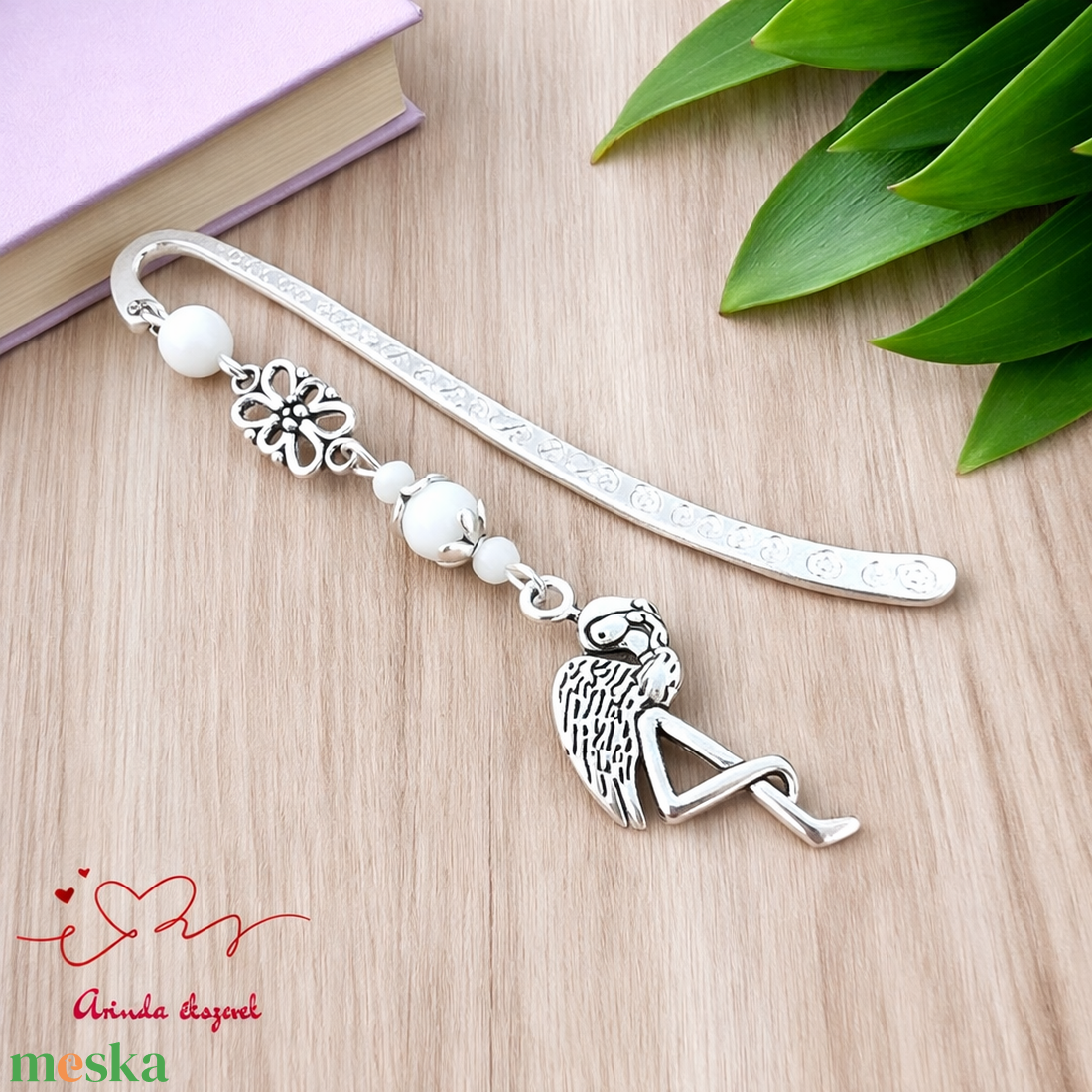 Fehér flamingós könyvjelző � egyedi, kézműves ajándék olvasóknak - könyv & zene - könyvjelző - Meska.hu