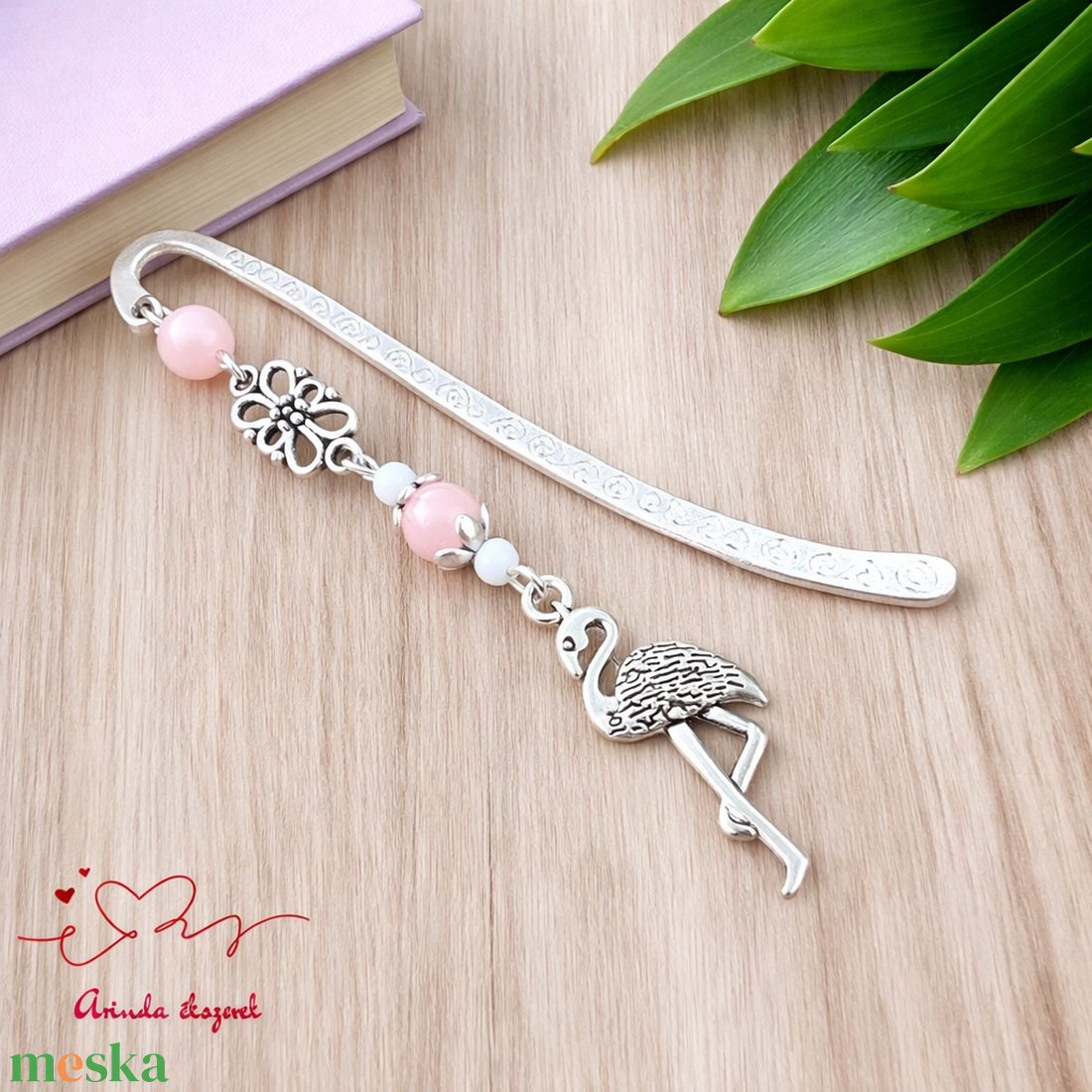 Rózsaszín flamingós könyvjelző � egyedi, kézműves ajándék olvasóknak - könyv & zene - könyvjelző - Meska.hu